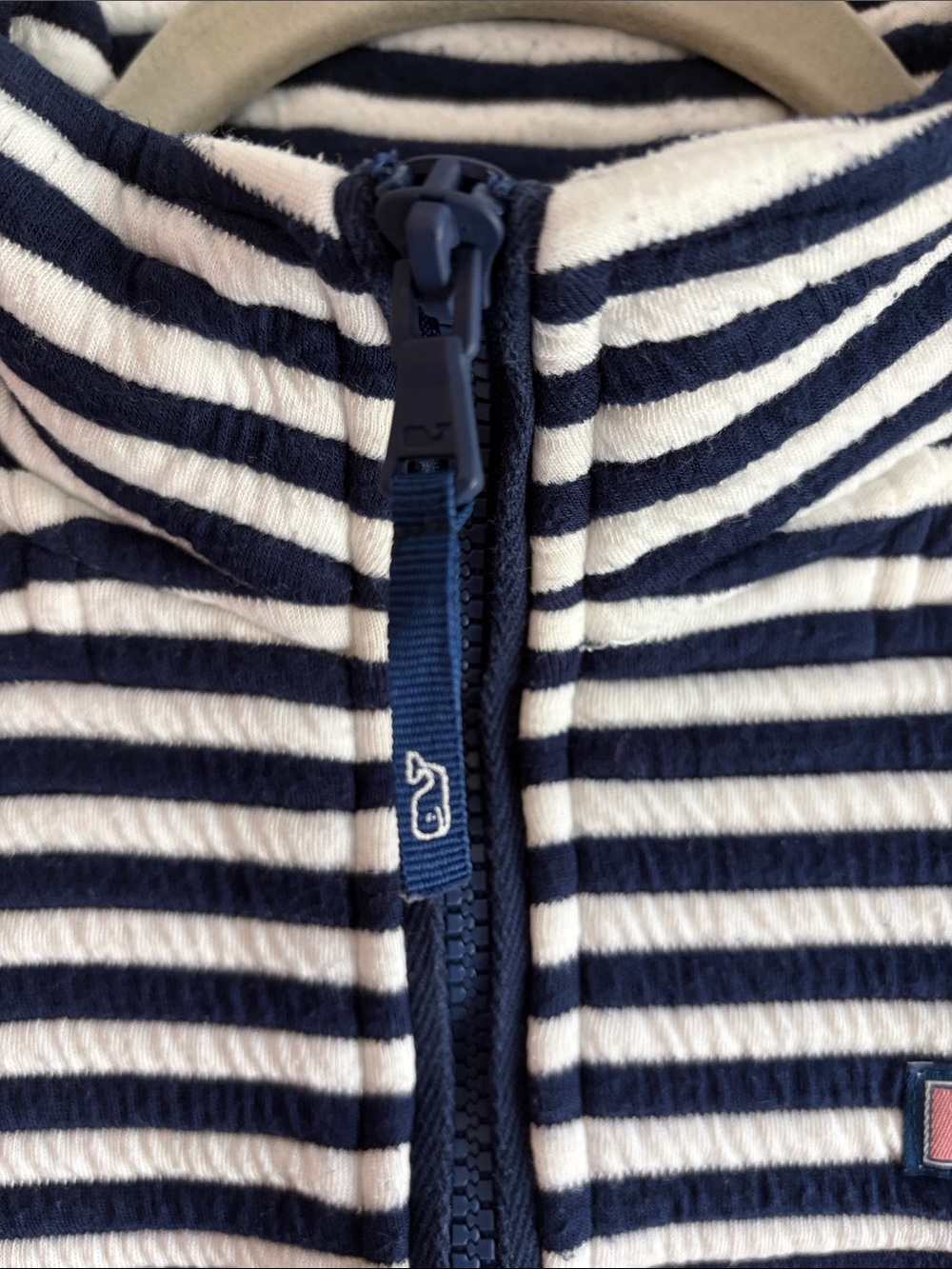 Vineyard Vines Women’s The Shep Shirt Navy & White Striped Half-Zip Pullover ⚓️ - Picture 3 of 7